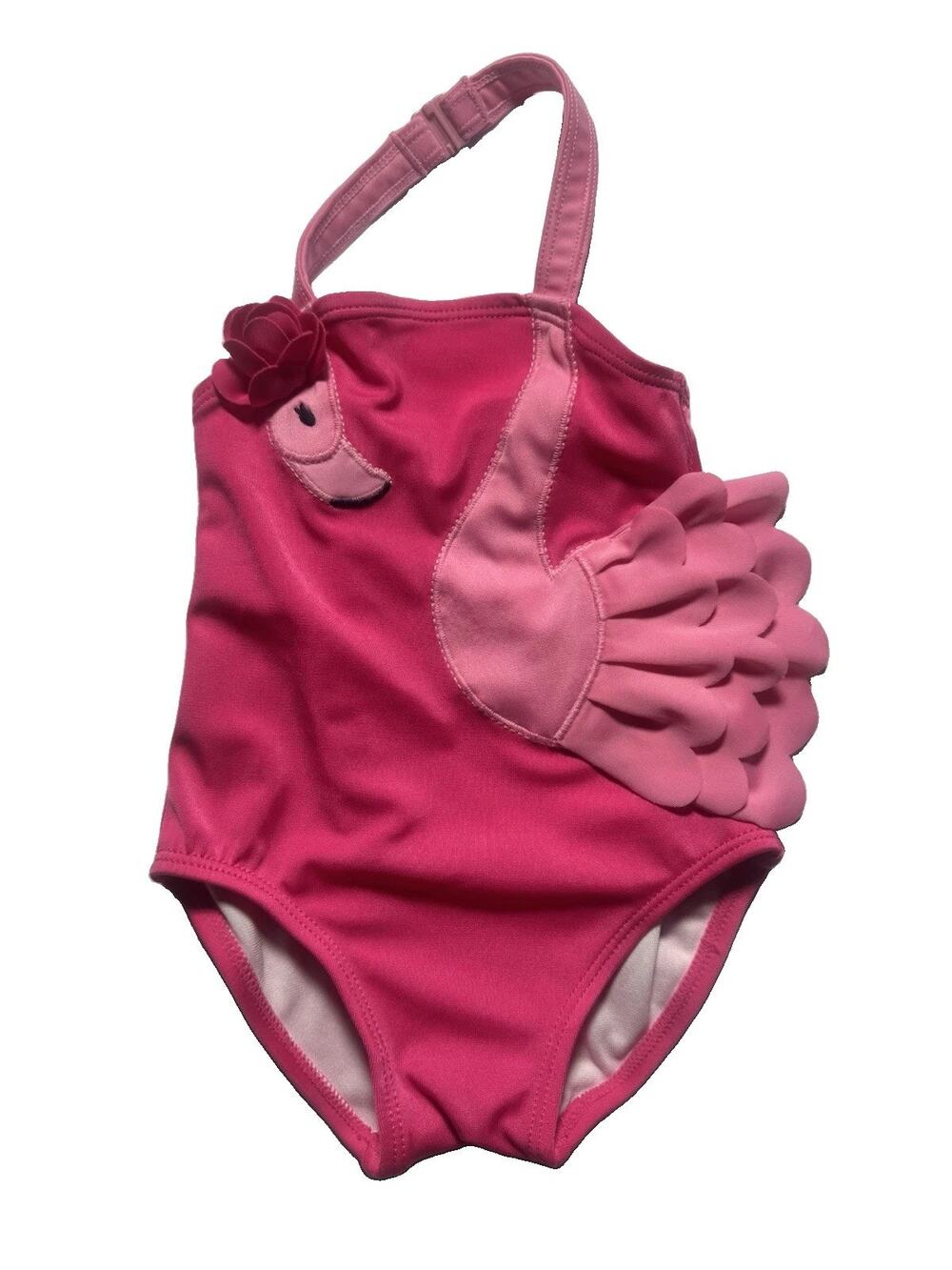 Gymboree Baby Girls Flamingo One Piece Swimsuit Pink 6-12M Adjustable Strap